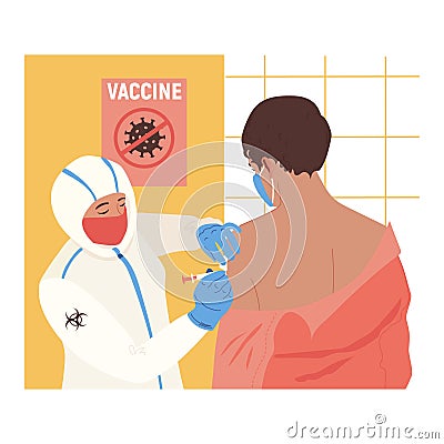 test of vaccine in humans Vector Illustration