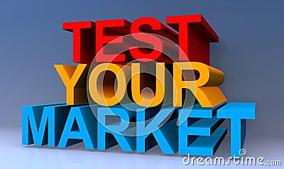 Test your market on blue Stock Photo