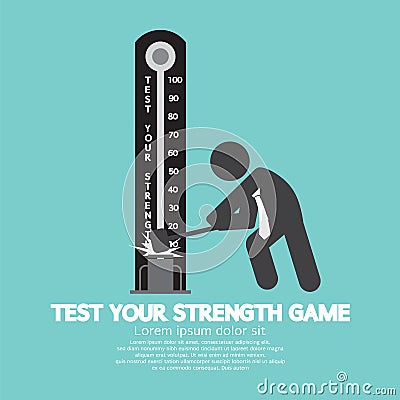 Test Your Strength Game Symbol. Vector Illustration