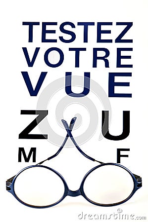 Test your view written in French Stock Photo