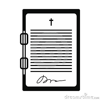 Testament letter black simple icon Vector Illustration