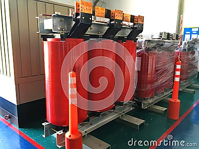 Tested dry type transformers Stock Photo