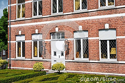 Testelt, Flemish Brabant, Belgium - Regular brick stone house of the village Editorial Stock Photo