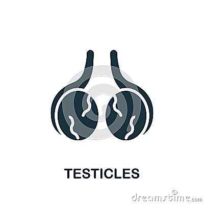 Testicles icon. Simple element from internal organs collection. Creative Testicles icon for web design, templates Vector Illustration