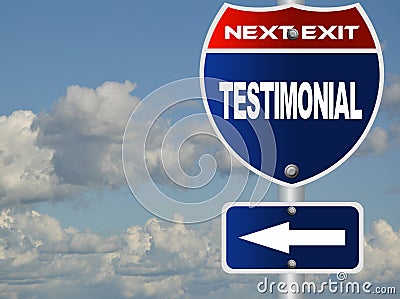 Testimonial road sign Stock Photo