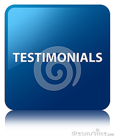 Testimonials blue square button Cartoon Illustration