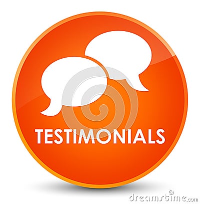 Testimonials (chat icon) elegant orange round button Cartoon Illustration