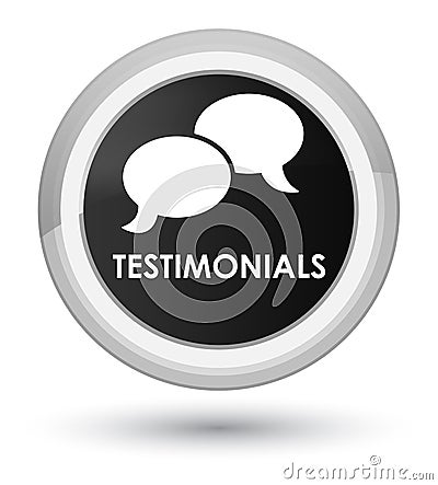 Testimonials (chat icon) prime black round button Cartoon Illustration