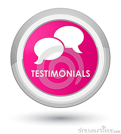 Testimonials (chat icon) prime pink round button Cartoon Illustration