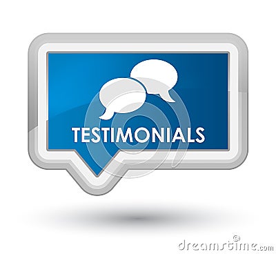 Testimonials (chat icon) prime blue banner button Cartoon Illustration