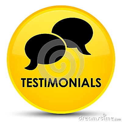 Testimonials (chat icon) special yellow round button Cartoon Illustration