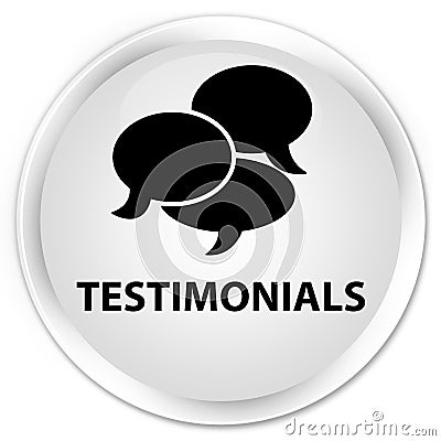 Testimonials (comments icon) premium white round button Cartoon Illustration