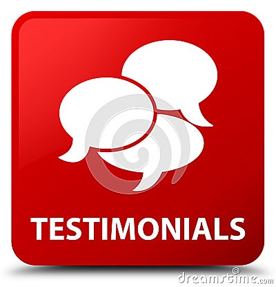 Testimonials (comments icon) red square button Cartoon Illustration