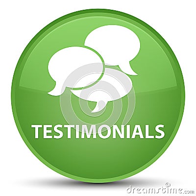 Testimonials (comments icon) special soft green round button Cartoon Illustration