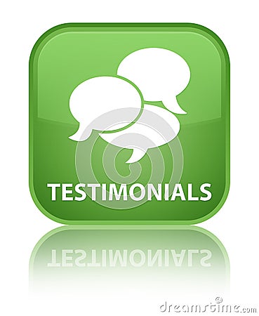 Testimonials (comments icon) special soft green square button Cartoon Illustration