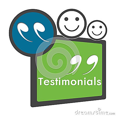 Testimonials Green Blue Circle Square Stock Photo