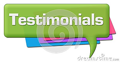 Testimonials Green Colorful Comment Symbol Stock Photo