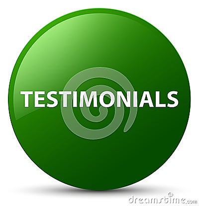 Testimonials green round button Cartoon Illustration