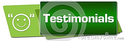 Testimonials Green Side Squares Stock Photo