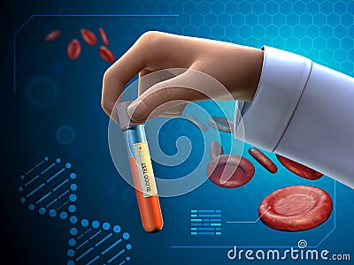 Testing a blood sample Cartoon Illustration