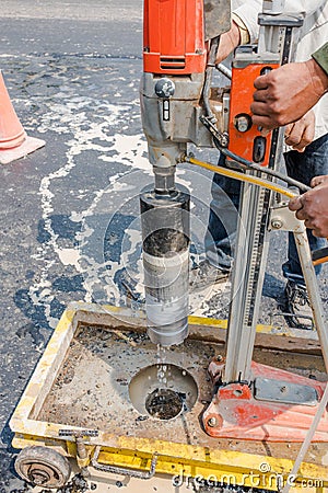 Testing for Compaction using Coring Stock Photo