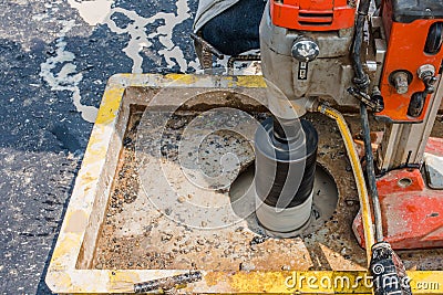 Testing for Compaction using Coring Stock Photo
