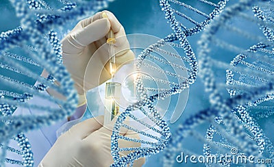 Testing of DNA molecules . Stock Photo