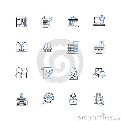 Testing line icons collection. Verification, Validation, Debugging, Integration, Regression, Acceptance, Automation Vector Illustration