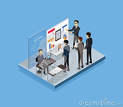 Testing Test Model 3d Isometric Vector Illustration