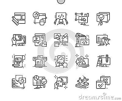 Testing website Well-crafted Pixel Perfect Vector Thin Line Icons 30 2x Grid for Web Graphics and Apps. Vector Illustration