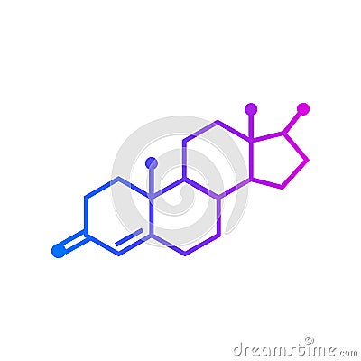 Testosterone chemical formula Vector Illustration