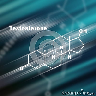 Testosterone Hormone Structural chemical formula Stock Photo