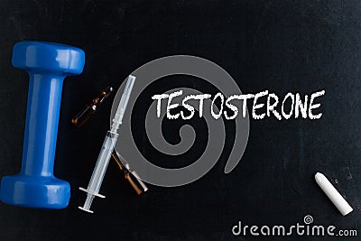 Testosterone Written on a Chalkboard Stock Photo