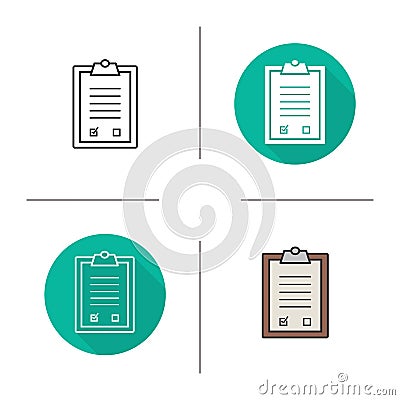 Tests clipboard checklist icon Vector Illustration