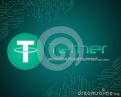 Tether style blockchain background collection Vector Illustration