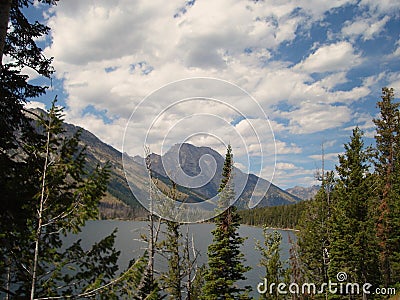 Teton Range and Jenny Lake Stock Photo