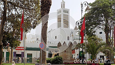 TETOUAN-Moslem street and mosque Editorial Stock Photo