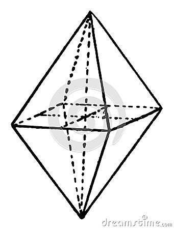 Tetragonal Deuteropyramid vintage illustration Vector Illustration