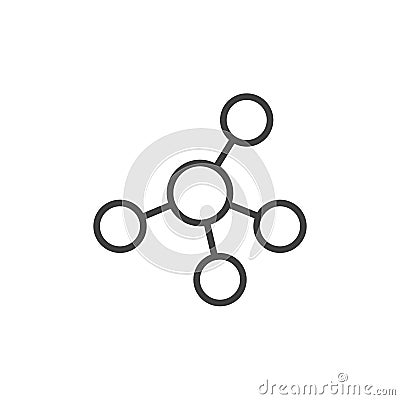 Tetrahedral molecular geometry line icon Vector Illustration