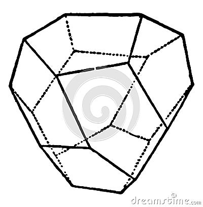 Tetrahedral Pentagonal Dodecahedron vintage illustration Vector Illustration