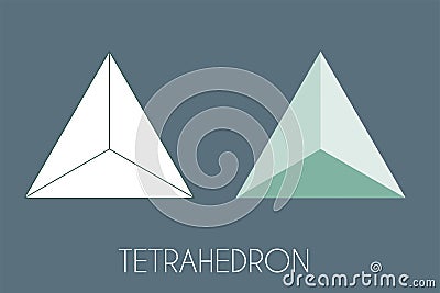 Tetrahedron Platonic solid. Sacred geometry vector illustration Vector Illustration