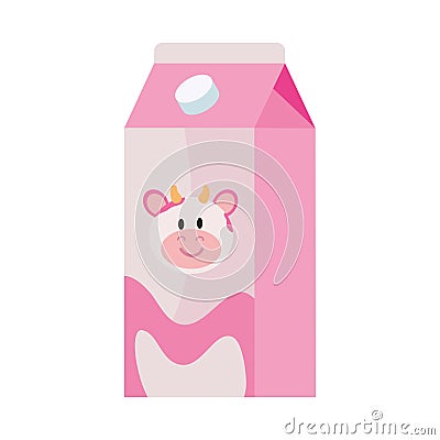tetrapack box milk flavor Vector Illustration