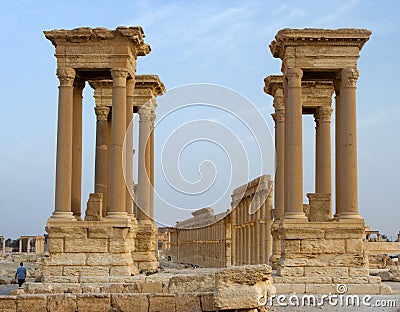 Tetrapylon, Palmyra, Syria Stock Photo
