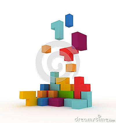 Tetris blocks Stock Photo