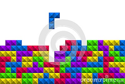 Tetris game. Abstract seamless pattern. Geometric shape. Seamless vector pattern. Vector isolated illustration Vector Illustration