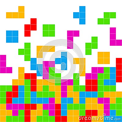 Tetris Game Playing Background Stock Photo