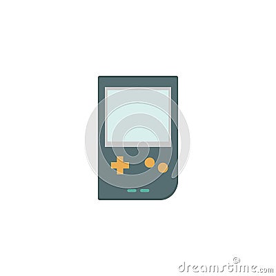 Tetris icon, game device. White background. Vector illustration. EPS 10 Cartoon Illustration