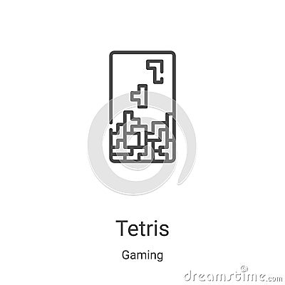 tetris icon vector from gaming collection. Thin line tetris outline icon vector illustration. Linear symbol for use on web and Vector Illustration