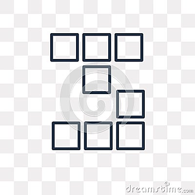 Tetris vector icon isolated on transparent background, linear Te Vector Illustration