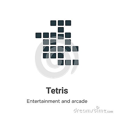 Tetris vector icon on white background. Flat vector tetris icon symbol sign from modern entertainment and arcade collection for Vector Illustration